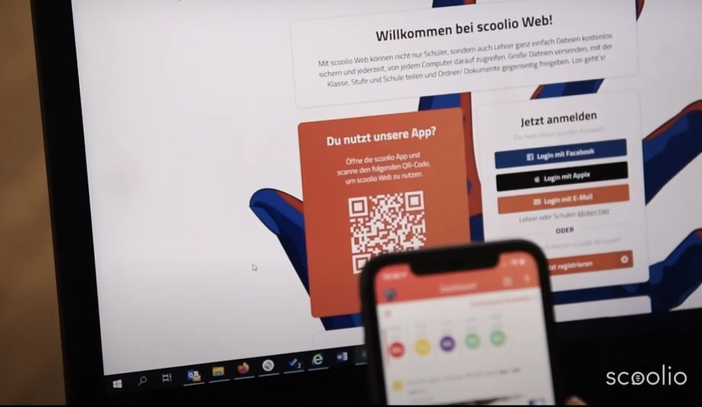 Man sieht einen Ausschnitt der Schulapp Scoolio, sie hat durch ein Datenleck viele Schülerdaten gefährdet