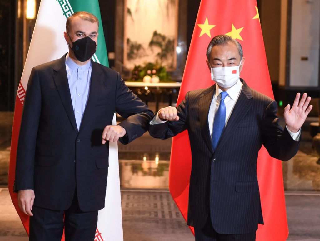 China's Foreign Minister Wang Yi and Iran's Foreign Minister Hossein Amir Abdollahian in China