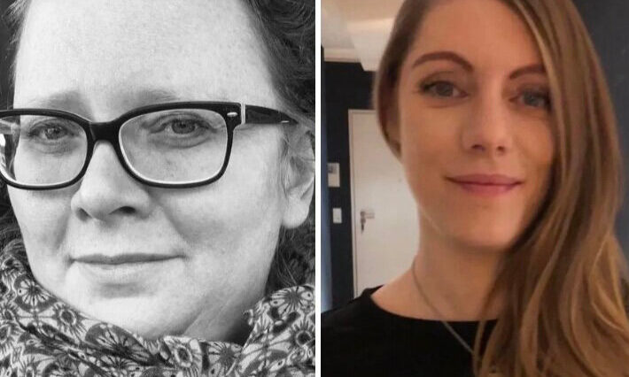 Auf dem Foto sieht man Frau Ingerfeld und Frau Laube-Stoll, sie bloggen über moderne Schule