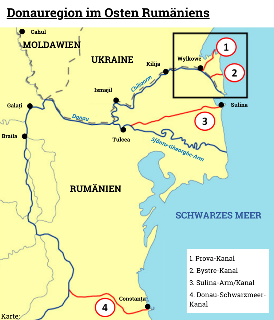 Von der Grenze der Ukraine sollen Millionen Tonnen Getreide über die Donau und ihre Kanäle zu den rumänischen Schwarzmeer-Häfen transportiert werden.