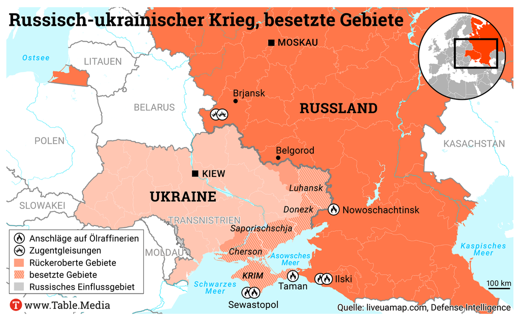 Ukraine-Russland-Karte