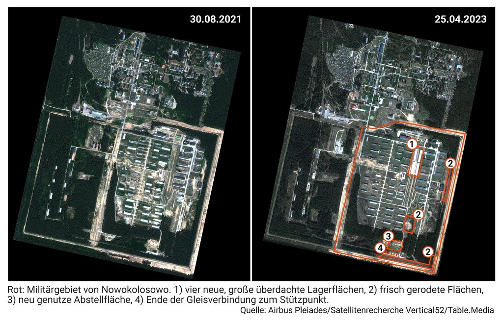 Mögliche Standorte für russische Atomwaffen in Belarus.