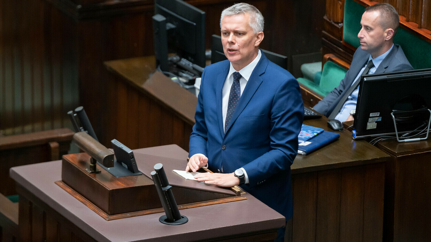 Der frühere polnische Verteidigungsminister Tomasz Siemoniak 2022 in der Sejm. 