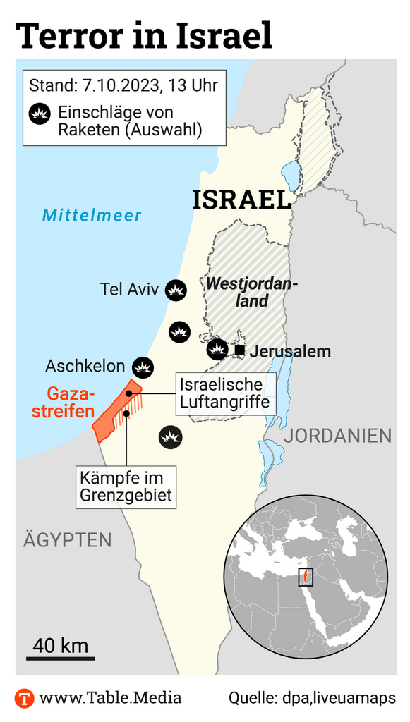 Terror in Israel - die Karte