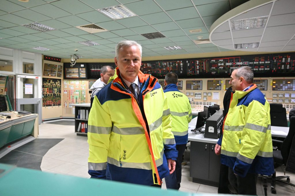 French Economy minister Bruno Le Maire visits Gravelines nuclear power plant, France on January 15, 2024.