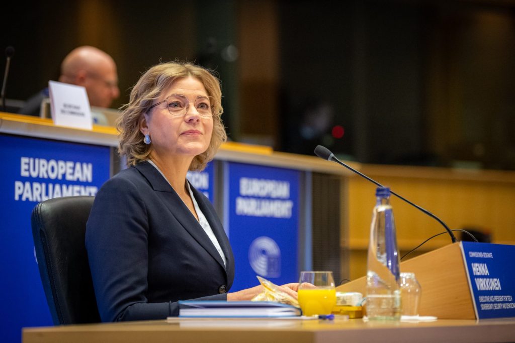 On 12 November 2024, Henna Virkkunen, Executive Vice-President-designate of the European Commission for Tech-Sovereignty, Security and Democracy, is auditioned at the European Parliament to test her general skills, her European commitment and the specific skills linked to her portfolio.