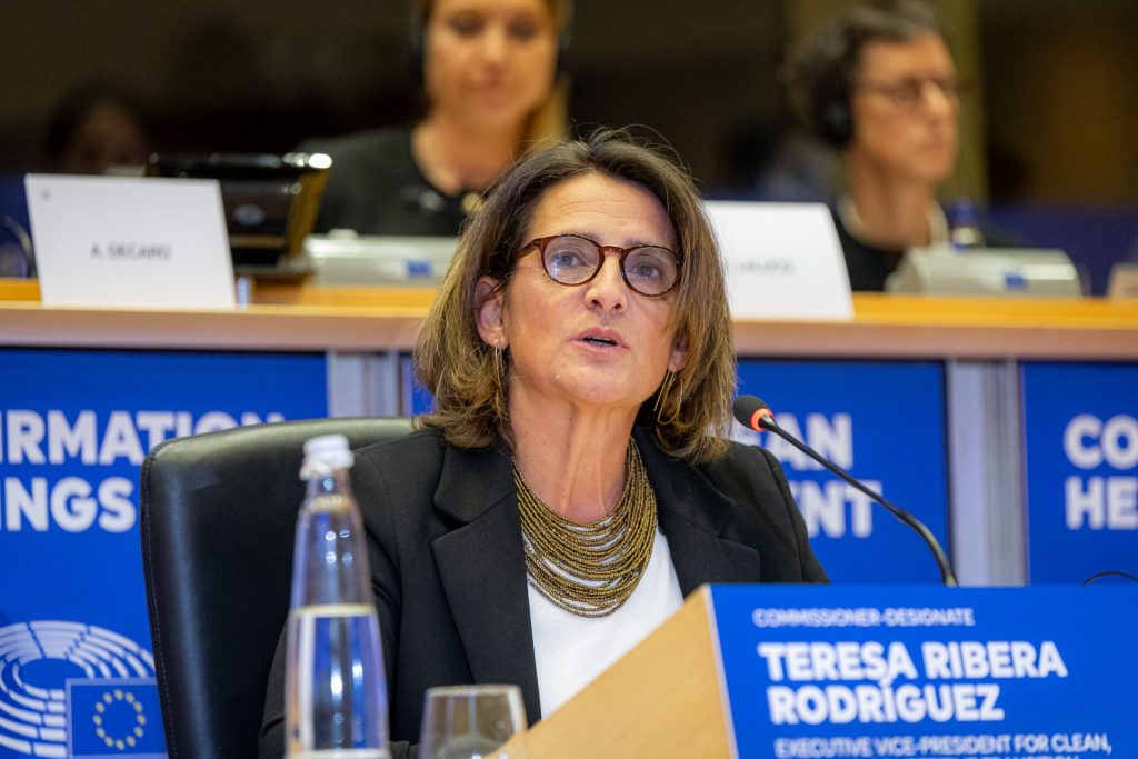 On 12 November 2024, Teresa Ribera Rodríguez, Executive Vice-President-designate of the European Commission for a Clean, Just and Competitive Transition, is auditioned at the European Parliament to test her general skills, her European commitment and the specific skills linked to her portfolio.