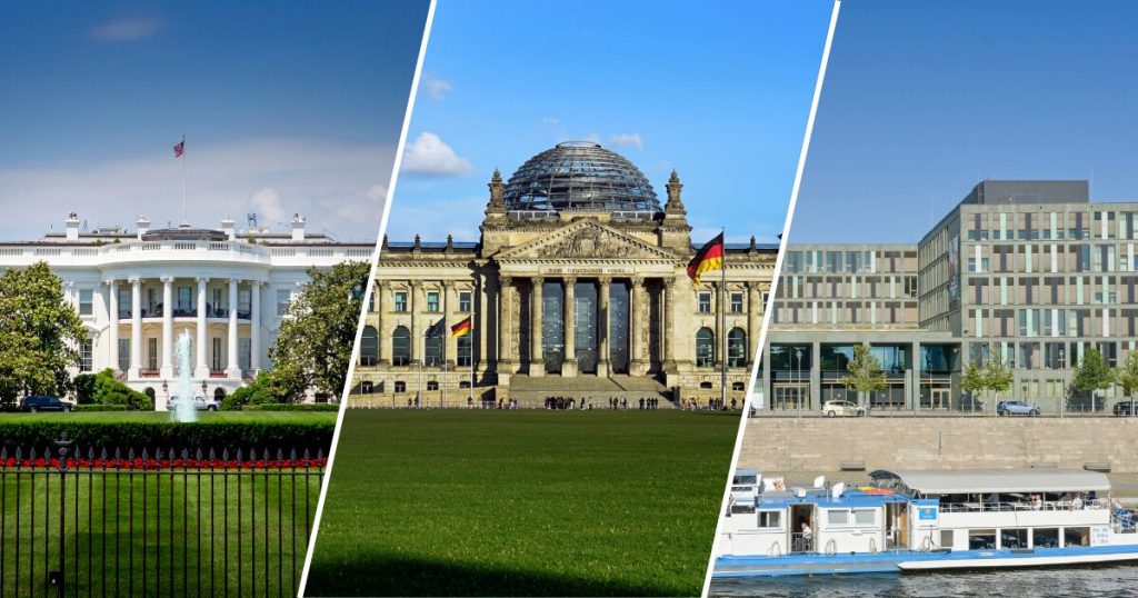 Hier ziehen 2025 die neuen politischen Führungskräfte ein: Donald Trump kommt zurück ins Weiße Haus, der Bundestag bekommt eine neue Bundesregierung und das BMBF eine neue Führung.