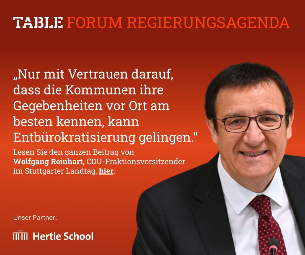 Table.Forum Regierungsagenda. Lesen Sie den ganzen Beitrag von Wolfgang Reinhart hier.