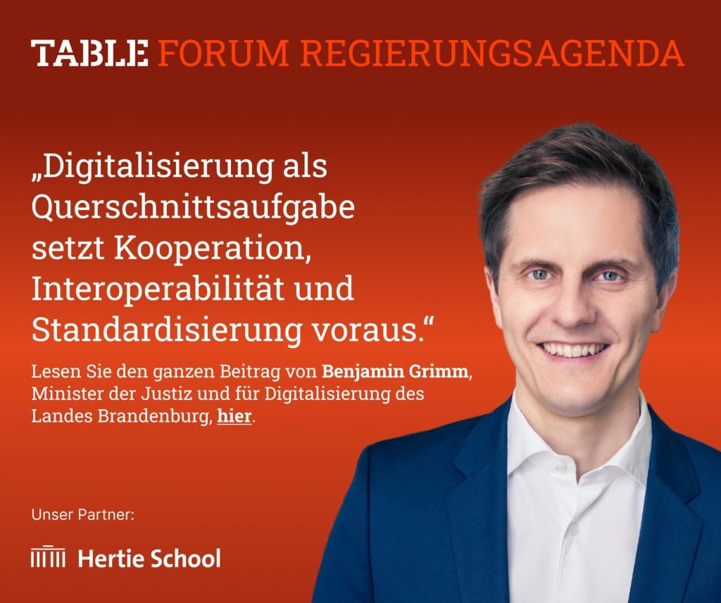 Table.Forum Regierungsagenda. Lesen Sie den ganzen Beitrag von Benjamin Grimm hier.