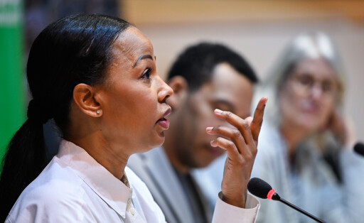 Alice Kuhnke spricht bei dem Anti-racism and diversity week event