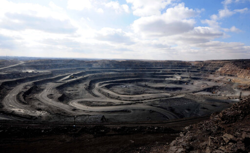 Ein Tagebau in Bayan Obo in der Autonomen Region Innere Mongolei im Norden Chinas.