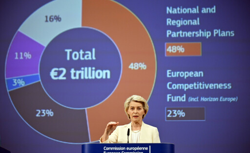 Kommissionspräsidentin Ursula von der Leyen bei der Vorstellung des MFR-Entwurfs