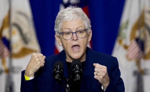 National Climate Advisor Gina McCarthy delivers remarks in front of electric vehicles during a visit to Brandywine Maintenance Facility in Brandywine Maryland, on Monday, December 13, 2021. Harris announced the Biden-Harris administration s Electric Vehicle Charging Action Plan , which will establish a joint electric vehicles office between the U.S. Departments of Energy and Transportation. PUBLICATIONxINxGERxSUIxAUTxHUNxONLY wasp2021121345 MICHAELxREYNOLDS