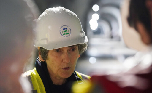 EPA Deputy Administrator Janet McCabe speaks to reporters during a tour of a 200-feet underground of a St. Louis Metropolitian Sewer District Project Clear s Lower Meramec Tunnel in St. Louis on Wednesday, February 22, 2023. The tunnel, which will run 6.8 miles from Fenton to Oakville, Missouri will help improve water quality in the Lower Meramec River. PUBLICATIONxINxGERxSUIxAUTxHUNxONLY SLP2023022212 BILLxGREENBLATT