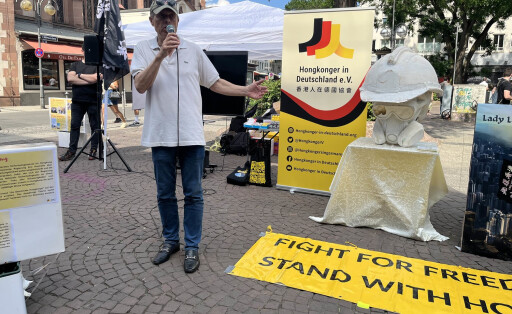 Kundgebung in Frankfurt: Die Hongkonger in Deutschland setzen sich für die Freiheit ihrer Heimatstadt ein.