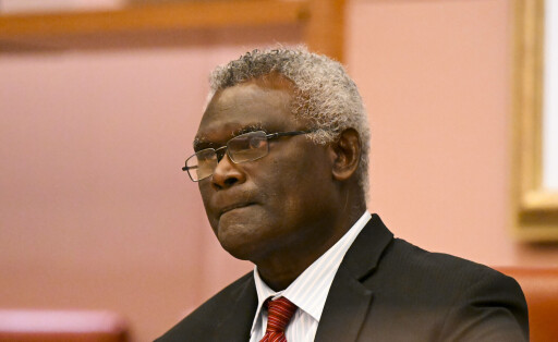 MANASSEH SOGAVARE AUSTRALIA VISIT, Solomon Islands Prime Minister Manasseh Sogavare speaks during a bilateral meeting with Australian Prime Minister Anthony Albanese at Parliament House in Canberra, Thursday, October 6, 2022. ACHTUNG: NUR REDAKTIONELLE NUTZUNG, KEINE ARCHIVIERUNG UND KEINE BUCHNUTZUNG CANBERRA ACT AUSTRALIA PUBLICATIONxINxGERxSUIxAUTxONLY Copyright: xLUKASxCOCHx 20221006001712417277