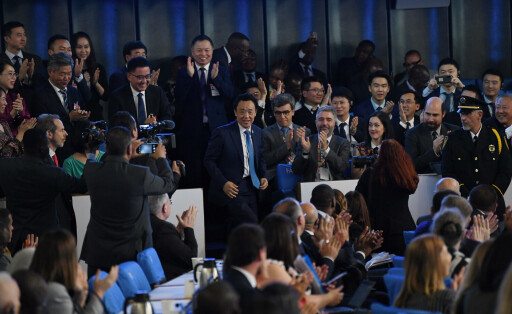 230702 -- ROME, July 2, 2023 -- Qu Dongyu C receives congratulations after being re-elected as director-general of the United Nations Food and Agriculture Organization FAO in Rome, Italy, July 2, 2023. Qu Dongyu was re-elected as director-general of the FAO here on Sunday during the ongoing 43rd session of the FAO Conference. ITALY-ROME-FAO-DIRECTOR-GENERAL-CHINA-QU DONGYU-RE-ELECTION JinxMamengni PUBLICATIONxNOTxINxCHN