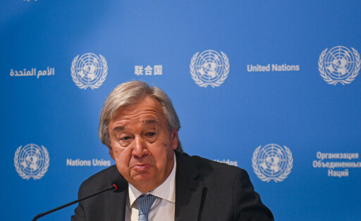 September 8, 2023, New Delhi, Delhi, India: United Nations Anto³nio Guterres Secretary General reacts during a press conference, ahead of the G20 Summit in New Delhi, India on September 8, 2023. New Delhi India - ZUMAj168 20230908_zip_j168_026 Copyright: xKabirxJhangianix