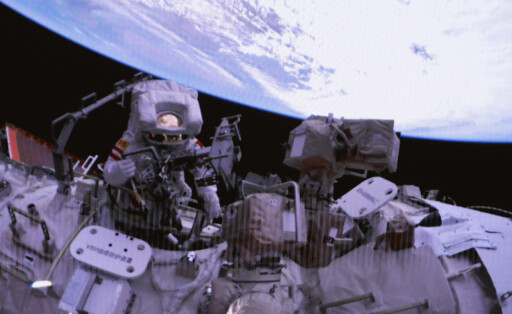 230210 -- BEIJING, Feb. 10, 2023 -- This screen image captured at Beijing Aerospace Control Center on Feb. 9, 2023 shows Shenzhou-15 taikonaut Fei Junlong conducting extravehicular activities EVAs out of the space station lab module Wentian. The Shenzhou-15 taikonauts on board the orbiting Chinese Tiangong space station completed their first spacewalk at 12:16 a.m. Beijing Time on Friday, according to the China Manned Space Agency. EyesonSciCHINA-SHENZHOU-15-TAIKONAUTS-EXTRAVEHICULAR ACTIVITIES-COMPLETION CN LiuxFang PUBLICATIONxNOTxINxCHN