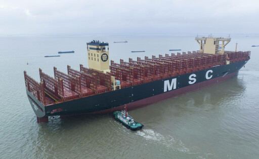 The World Largest Newly Built Container Ship MSC MARIELLA Started Sea Trials SUZHOU, CHINA - JUNE 6, 2023 - MSC MARIELLA, the world s largest newly built container ship, starts its sea trial with the help of tug boats in Suzhou, Jiangsu province, China, June 6, 2023. MSC MARIELLA has a total length of 399.99 meters, a width of 61.3 meters, a deck area of 24,000 square meters, equivalent to 3.3 standard football fields, a maximum pile of container layers of 25 stories, equivalent to the height of 22 stories, and can load a record 24,346 20-foot standard containers at a time. Suzhou Jiangsu China PUBLICATIONxNOTxINxFRA Copyright: xCFOTOx originalFilename: 1030735647st.jpg