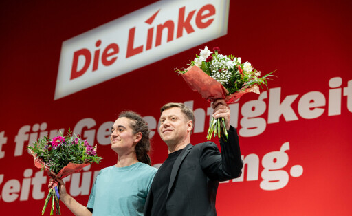 Martin Schirdewan und Carola Rackete, die beiden Spitzenkandidaten der Linken für die Europawahl.