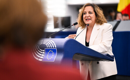 Die Chefin der S&D-Fraktion, Iratxe García Pérez, in der Debatte über das Misstrauensvotum.
