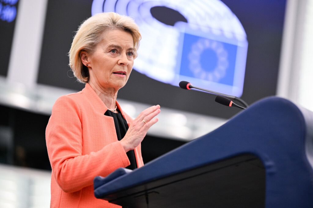Kommissionspräsidentin Ursula von der Leyen im Straßburger EU-Parlament.