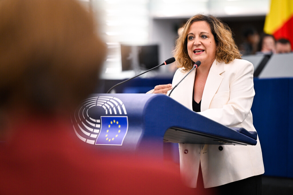 Die Chefin der S&D-Fraktion, Iratxe García Pérez, in der Debatte über das Misstrauensvotum.