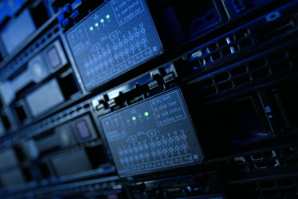 Equipment on the shelves is the data center.