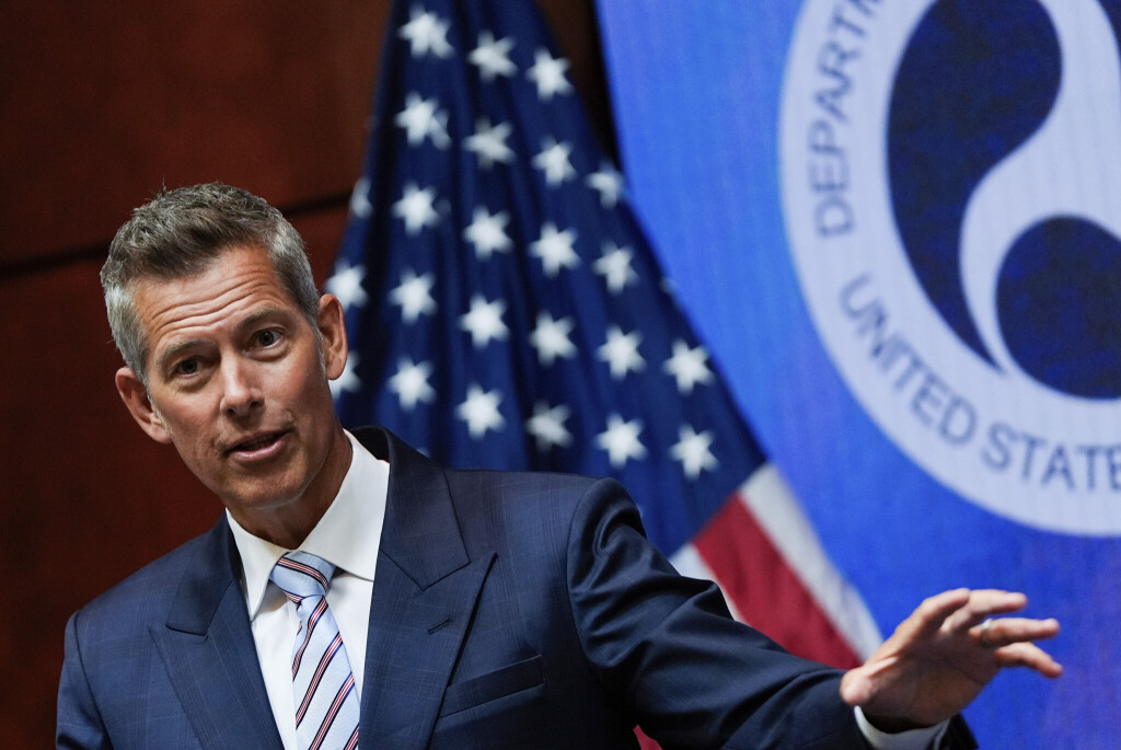 Transportation Secretary Sean Duffy speaks during a news conference on new drone regulations, Tuesday, Aug. 5, 2025.