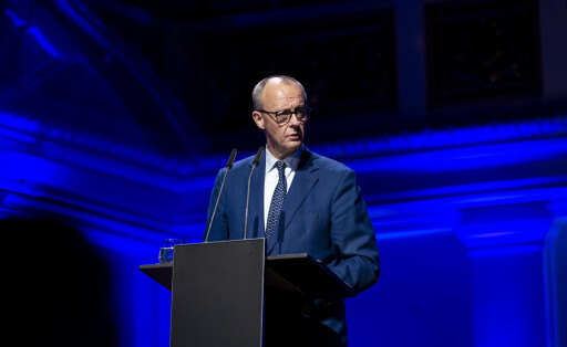 Bundeskanzler Friedrich Merz (CDU) hält die Festrede während der Acatech Festveranstaltung der Deutschen Akademie der Technikwissenschaften im Konzerthaus Gendarmenmarkt am 14. Oktober 2025.