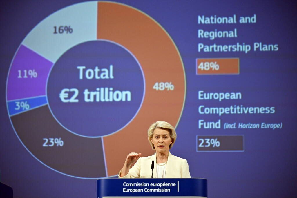 Kommissionspräsidentin Ursula von der Leyen bei der Vorstellung des MFR-Entwurfs