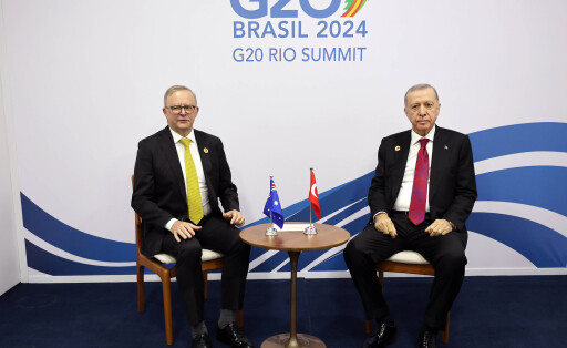 Der Premierminister Australiens, Anthony Albanese, und der Präsident der Türkei, Recep Tayyip Erdoğan