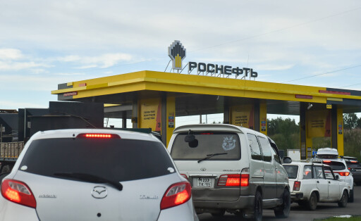 Tankstelle des russischen Öl-Konzerns Rosneft.