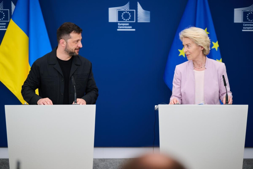 EU-Kommissionspräsidentin Ursula von der Leyen empfängt den ukrainischen Präsidenten Wolodymyr Selenskyj zu einem gemeinsamen Pressestatement.