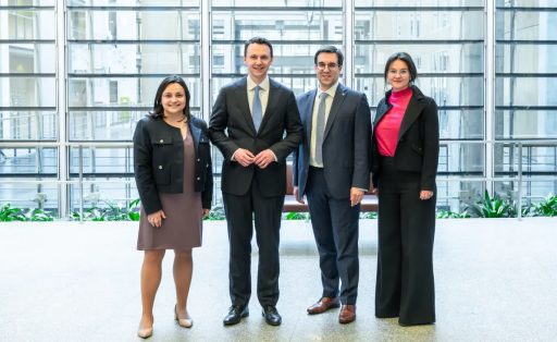 Neuer Vorstand der Jungen Gruppe, v.L.: Catarina dos Santos-Wintz, Pascal Reddig, Konrad Körner, Anna Aeikens