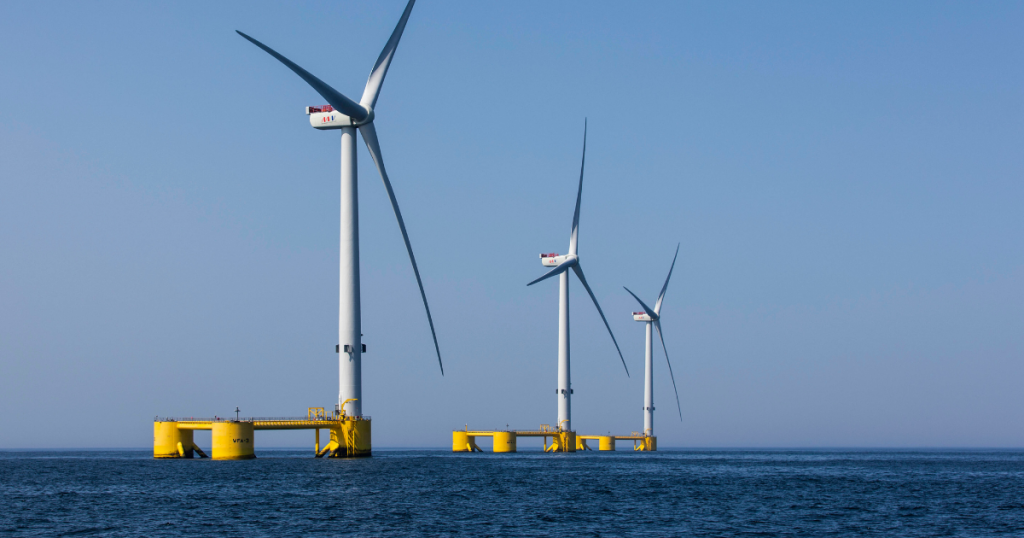 Schwimmende Windräder