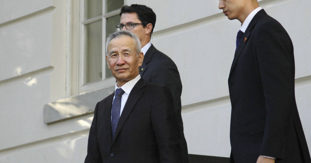 U.S.- China trade talks Chinese Vice Premier Liu He leaves the Office of the U.S. Trade Representative in Washington after trade talks with his U.S. counterparts on Oct. 10, 2019.