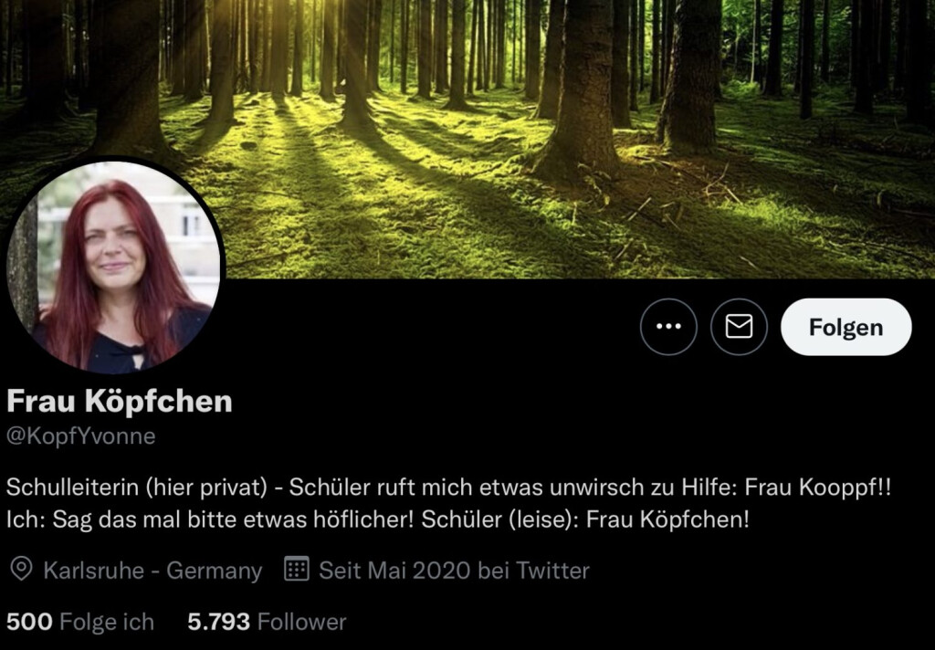 Schulleiterin auf Twitter: Frau Köpfchen