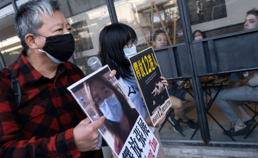 Aktivisten in Hongkong protestieren für die Freilassung von Zhang Zhan