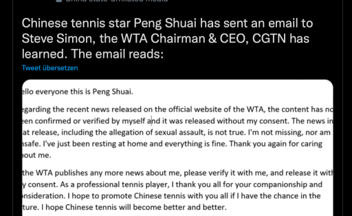 Screenshot Peng Shuai