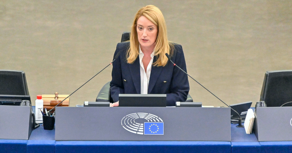 Roberta Metsola (EVP) ist Parlamentspräsidentin.