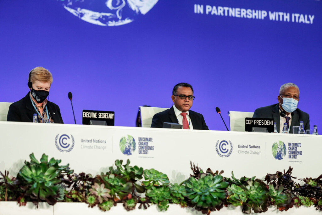 High Level Summit COP26 UN Climate Conference In Glasgow Presidency of COP26 speaks during National Statements session i