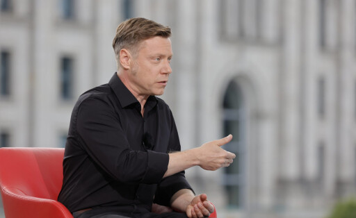 Co-Vorsitzender der Partei Die Linke auf Bundesebene, Deutschland, Berlin, ARD-Sommerinterview mit Martin Schirdewan, die Linke, 07.08.2022 *** Co-chairman of Die Linke party at federal level, Germany, Berlin, ARD summer interview with Martin Schirdewan, Die Linke, 07 08 2022.