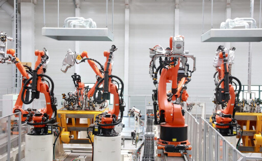 221029 -- BEIJING, Oct. 29, 2022 -- This photo taken on July 4, 2022 shows a workshop of the Volkswagen Anhui MEB Modular Electric Drive Matrix plant under construction in the Hefei area of the pilot free trade zone FTZ in east China s Anhui Province. Headlines: Pilot FTZs gear up China s high-quality opening up Xinhua PUBLICATIONxNOTxINxCHN