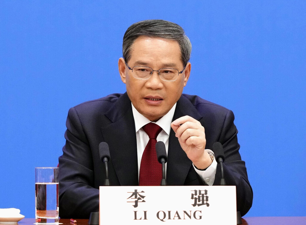 China s new Premier Li Qiang New Chinese Premier Li Qiang attends his first press conference after his appointment to the post at the Great Hall of the People in Beijing March 13, 2023. PUBLICATIONxINxGERxSUIxAUTxHUNxONLY A14AA0001405688P