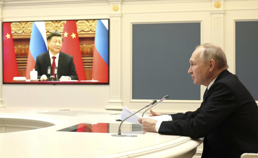 December 30, 2022, Moscow, Moscow Oblast, Russia: Russian President Vladimir Putin takes part in a remote bilateral meeting with Chinese President Xi Jinping via video link from the Kremlin, December 30, 2022 in Moscow, Russia. Moscow Russia - ZUMAp138 20221230_zaa_p138_002 Copyright: xMikhailxKlimentyev/KremlinxPoolx