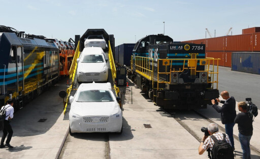 200627 -- BEIJING, June 27, 2020 -- Chinese-made Volvo XC60 vehicles exported to Europe via China Railway Express Chang an are seen at the Port of Ghent in Belgium on July 4, 2019. Headlines: Railway freight express puts Chian-EU cooperation amid pandemic on fast track ZhengxHuansong PUBLICATIONxNOTxINxCHN