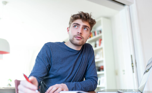 Was wird die Zukunft bringen - junger Mann im Home Studium mit Blick in die Ferne - Deutschland *** What will the future bring young man in home study with a view to the distant Germany xRMx